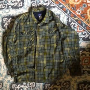 Patagonia Green Mens Shirt L Large Plaid Flannel